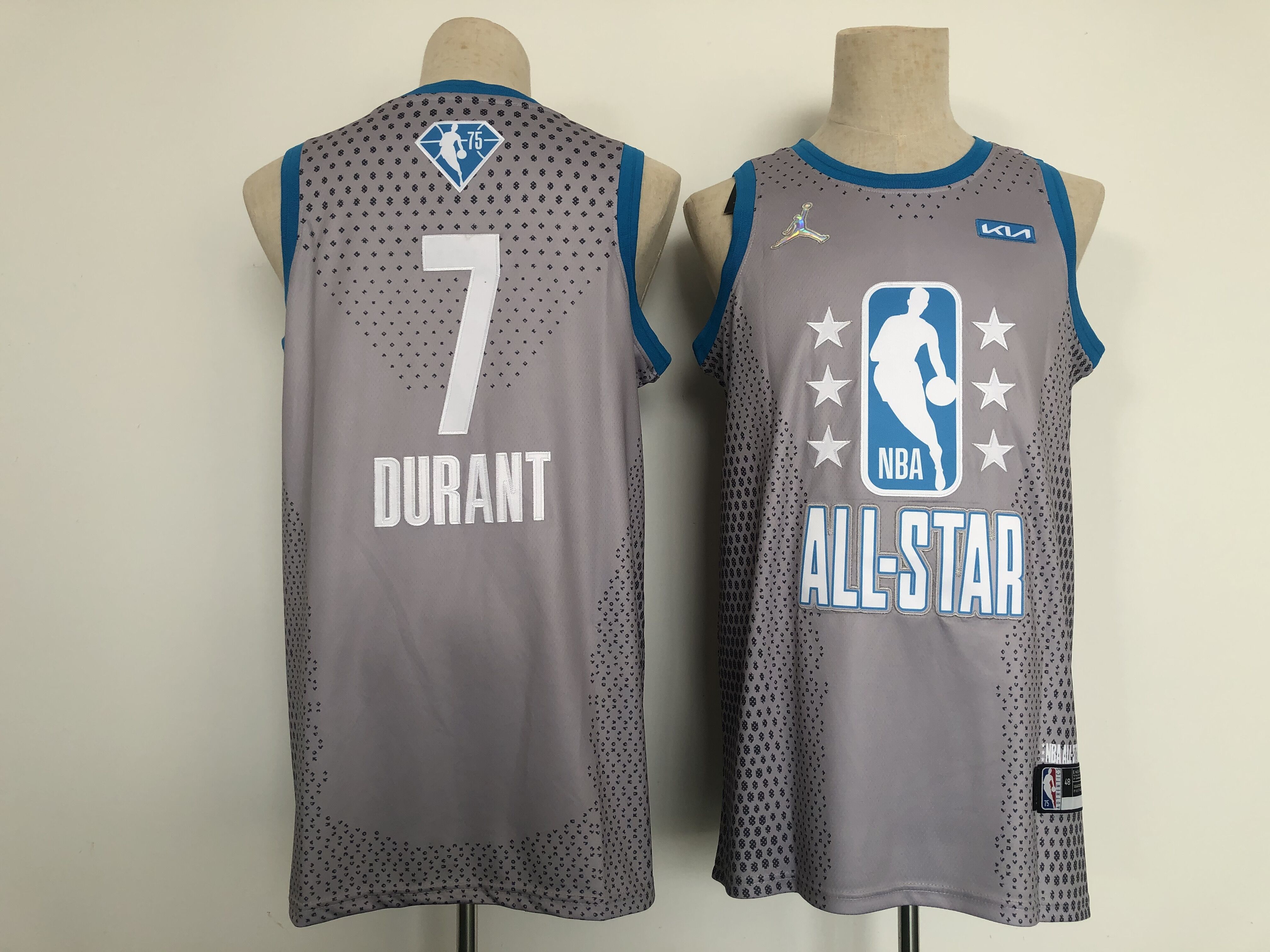 Men Brooklyn Nets #7 Durant Grey 2022 All Star NBA Jersey->brooklyn nets->NBA Jersey
